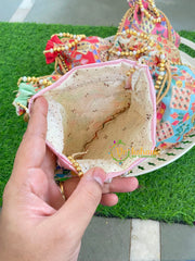 Return Gift Potli Bags -Printed Potli bag -6 pieces Set-RG005