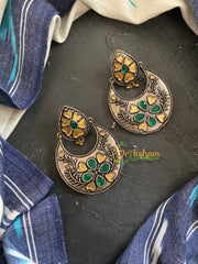 Dual Tone Danglers -Green -S739