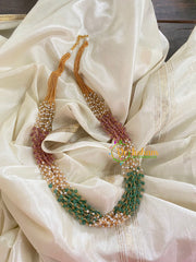 Layered Pearl and White and Pastel beads Malai -15 layers-G4705