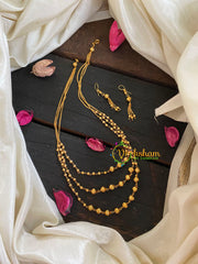 Gold Layered Beaded Malai -3 Layers -G4706