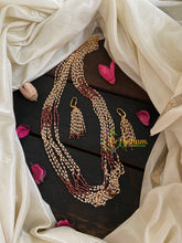 White and Red Layered Beaded Malai -G4709