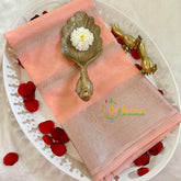 Peach with Silver Banarasi Kora Organza Silk Saree-VS2250