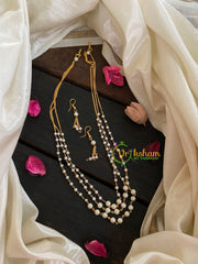 Three Layered Pearl Malai- 2 size-G4713