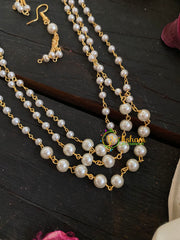 Three Layered Pearl Malai- 2 size-G4713