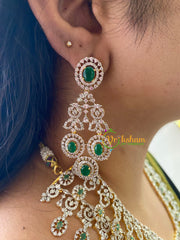 American Diamond Layered Emerald Haram-G6898