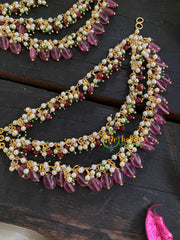 Cluster Pearl and Red Bead Maatil- Transparent Bead -G4726