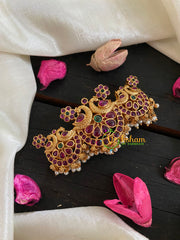 Premium Gold AD Stone Peacock Hair Clip-Dual Peacock-H202