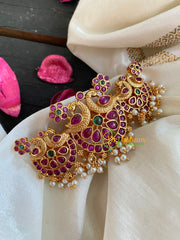 Premium Gold AD Stone Peacock Hair Clip-Dual Peacock-H202