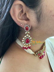 Pearl Victorian Diamond High Neck Choker-RED-VV002