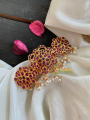 Premium Gold AD Stone Floral Hair Clip -Floral-H198