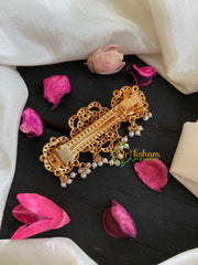 Premium Gold AD Stone Floral Hair Clip -Floral-H198