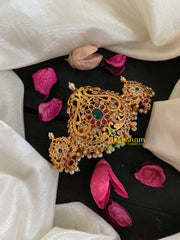 Premium Gold AD Stone Peacock Hair Clip-Dual Peacock-H201