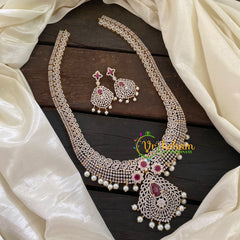 Bridal American Diamond Haram-Red-G6930