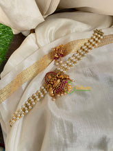 Lakshmi Pearl High Neck Choker-Red-G4963