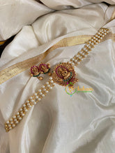 Lakshmi Pearl High Neck Choker-Red Green 2-G4965