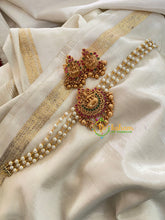 Lakshmi Pearl High Neck Choker-Red Green-G4970