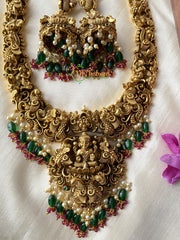 Antique Lakshmi Temple Haram -Intricately designed Lakshmi Neckpiece -G2205