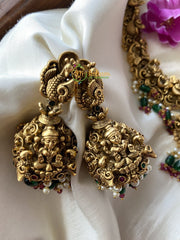 Antique Lakshmi Temple Haram -Intricately designed Lakshmi Neckpiece -G2205