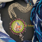 Meenakari Pendant Afghani Silver Neckpiece -8-S255