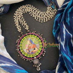 Meenakari Pendant Afghani Silver Neckpiece -8-S255