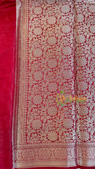 Soft Red Semi Georgette Soft Silk Saree -VS2002