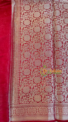 Soft Red Semi Georgette Soft Silk Saree -VS2002