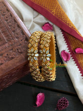 Kada Kundan Bangle -Gold White-G4822