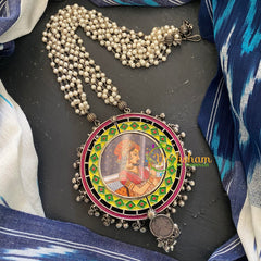 Silver Afghani Neckpiece with Pendant-13-S261