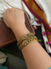 Kada Kundan Bangle -Black White-G4826