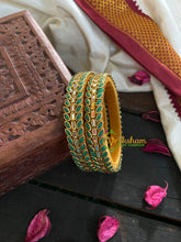 Kada Kundan Bangle -Green Matt-G4832