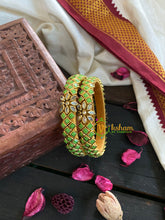 Kada Kundan Bangle -Light Green Matt-G4836
