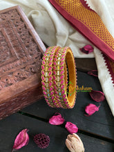 Kada Kundan Bangle -Pink Matt-G4838