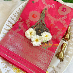 Soft Pink Semi Georgette Soft Silk Saree -VS2007