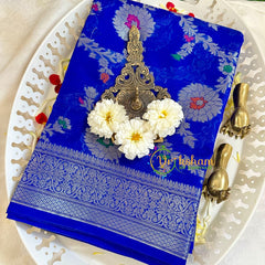 Royal Blue Semi Georgette Soft Silk Saree -VS2003