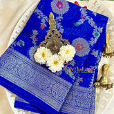 Royal Blue Semi Georgette Soft Silk Saree -VS2003