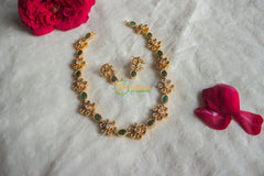 AD Stone Single line Choker -Green-G1965