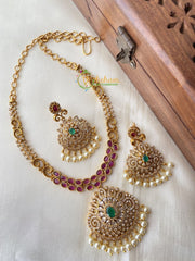 Premium AD stone Filigree Neckpiece -G2228