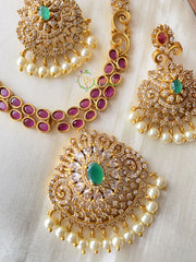 Premium AD stone Filigree Neckpiece -G2228