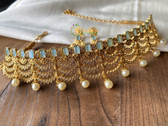 AD stone and Blue Stone Choker -G2103