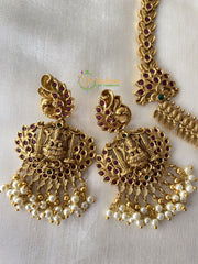 Premium Lakshmi Neckpiece with Peacock Mugappu  -G2243