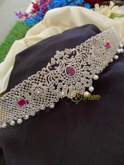 Exquisite Bridal American Diamond Hipbelt -3 Pink-G2970