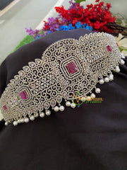 Pink Stone American Diamond Hip belt-Broad-G2963