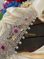 Exquisite Bridal American Diamond Hipbelt -Pink-G2967