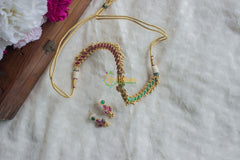 Dual Side - Interchangeable - Gold Bead Short Neckpiece -G1980