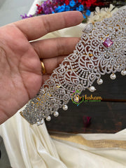 Exquisite Bridal American Diamond Hipbelt -Pink Square Stone-G2966