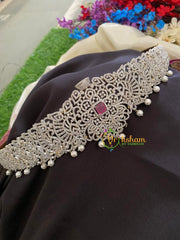 Exquisite Bridal American Diamond Hipbelt -Pink Square Stone-G2966