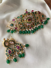 Premium Kemp High neck Choker centre Red stone-G2121