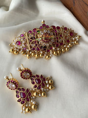 Premium Kemp High neck Choker -Red White -G2119