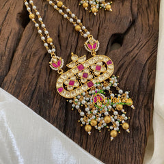 Pearl Jadau Kundan Pendant Chain -J1419