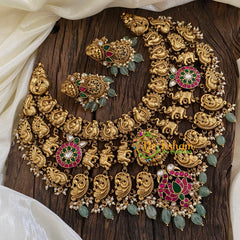 Intricate Layered Lakshmi Jadau Kundan Choker Short Neckpiece -J1377